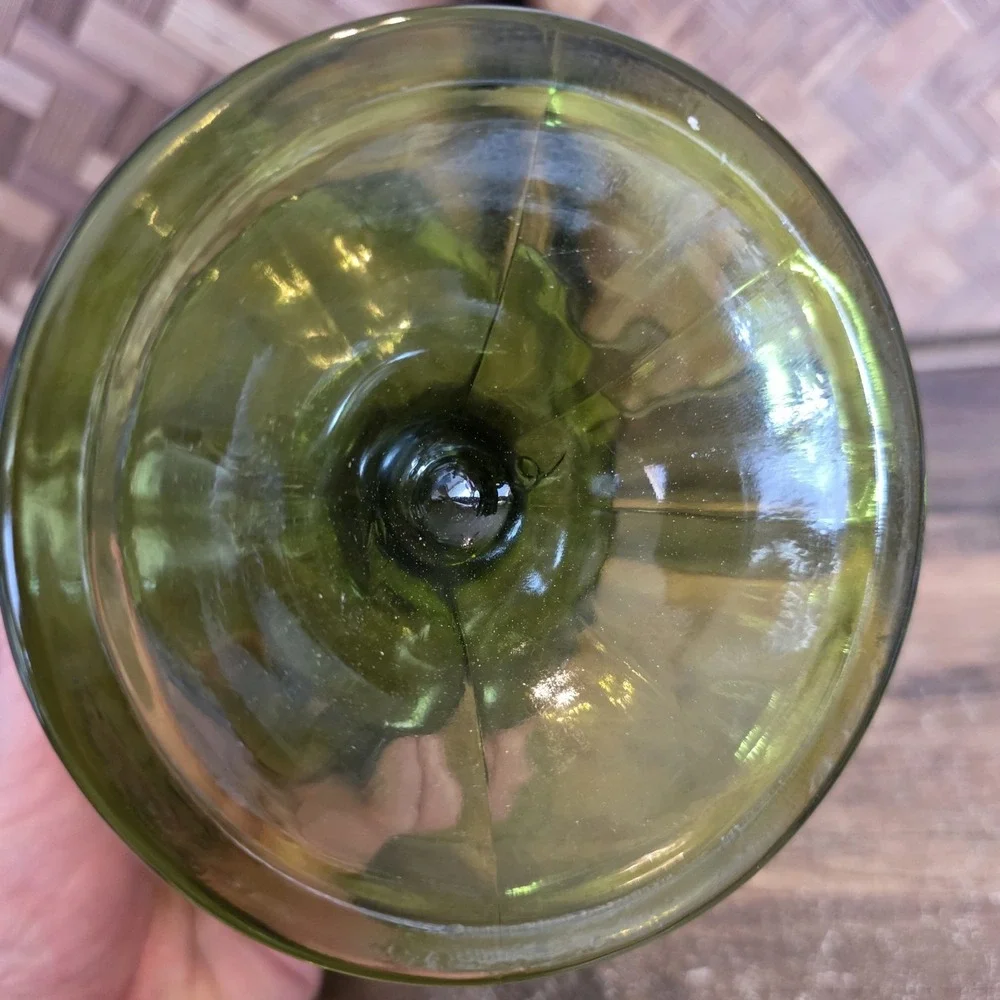 Indiana Glass Harvest‎ Grape Avocado Green Compote Candy Dish Vintage